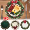 1PC Placemat Dining Table Printed Christmas Round Kitchen Polyester Party Table Mats Dining Table 38*38cm