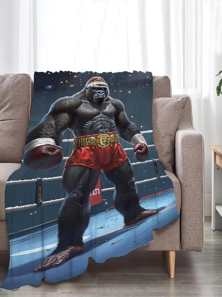 Gorilla Boxing Throw Blanket Funny Boxing Gift Soft Cozy Fleece x Inch for All Home Textiles