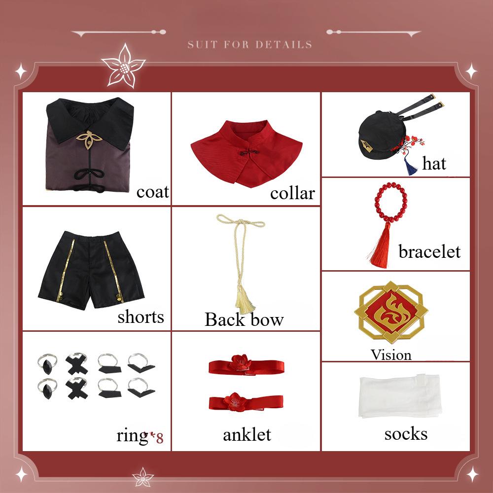 Genshin Impact Hu Tao Cosplay Costume Full Set