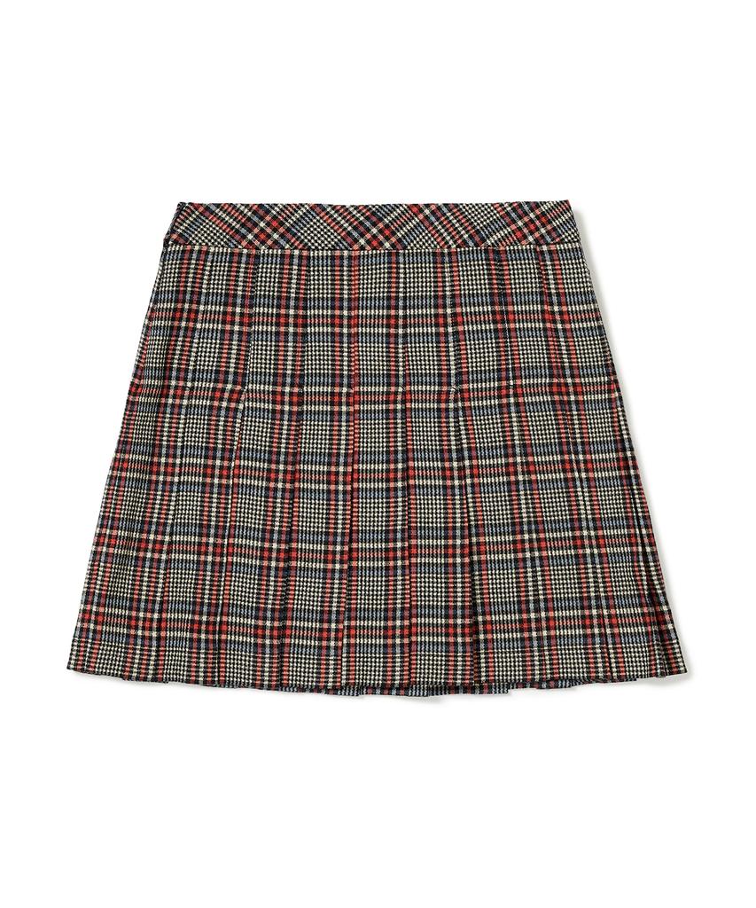Clove [22Fw Clove] Check Pleated Skirt (Red)