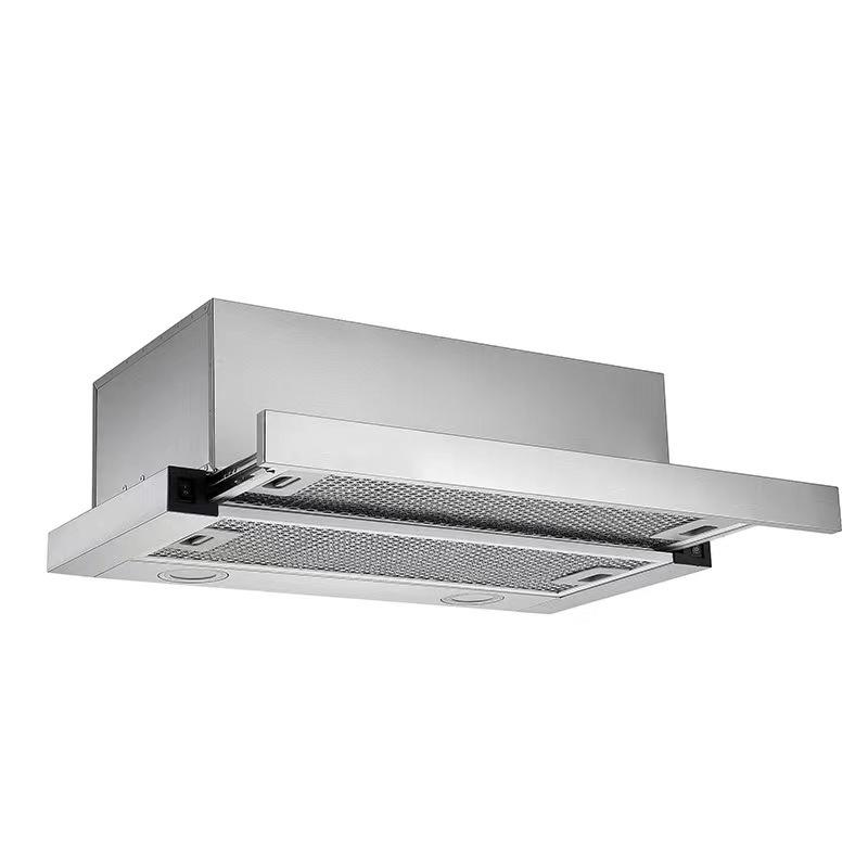 60CM Built-in Pull-Out Range Hood, Compact Top Suction for Kitchen Cabinet, Concealed Design