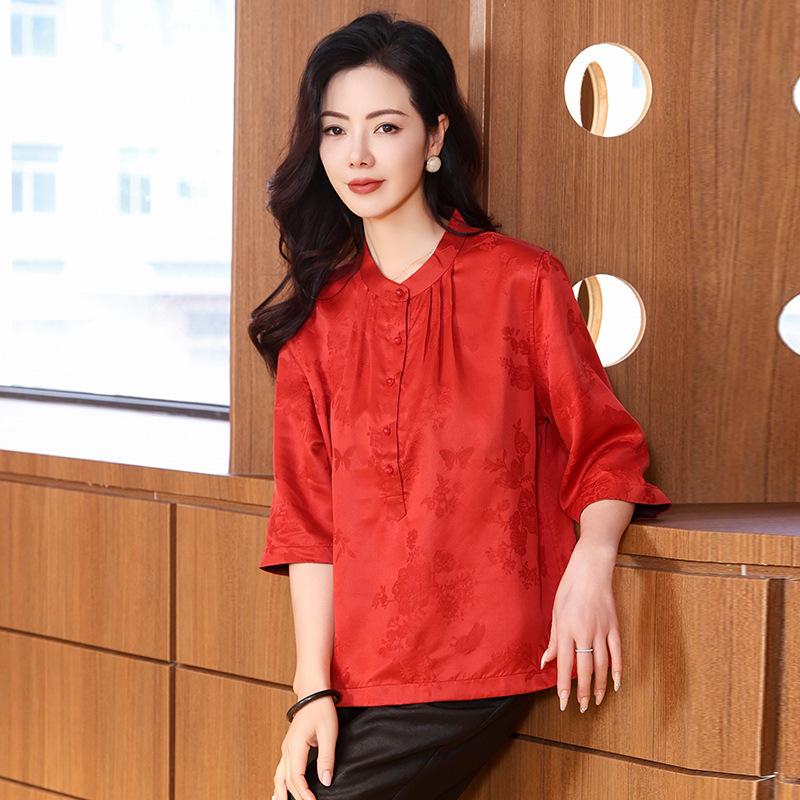 

Ароматная облачная пряжа рубашки из шелка прикрывает тело и показывает стройность. Новая блузка леди из тутового шелка — универсальный топ. XXXXL