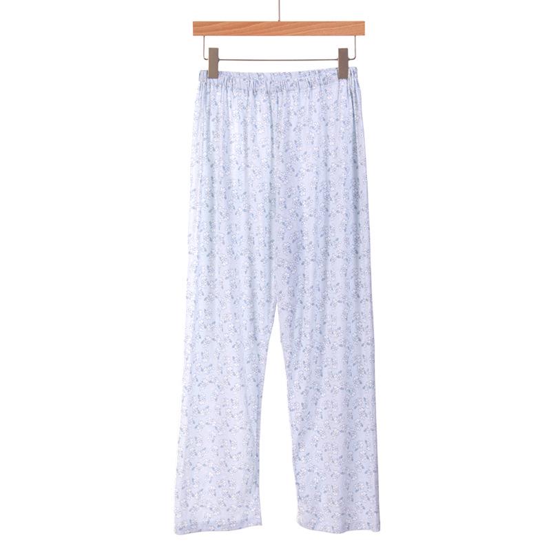 Women's Pure Cotton Knit Pajama Pants - Spring/Summer, Loose Fit, Plus Size, Elastic Waist, Mosquito-Proof