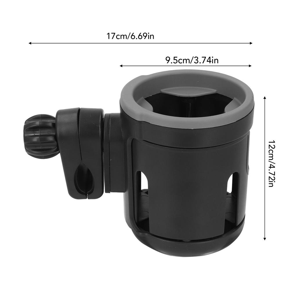 2 in 1 Stroller Cup Holder Foldable Anti Slip 360 Deg Adjustable Double Bottle Holder for Treadmill Bike