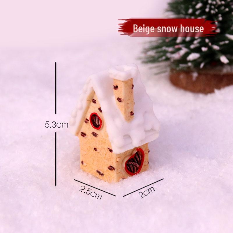 Handmade Mini Sleigh with Santa Claus Christmas Ornaments for Cake and Micro Landscape Decor