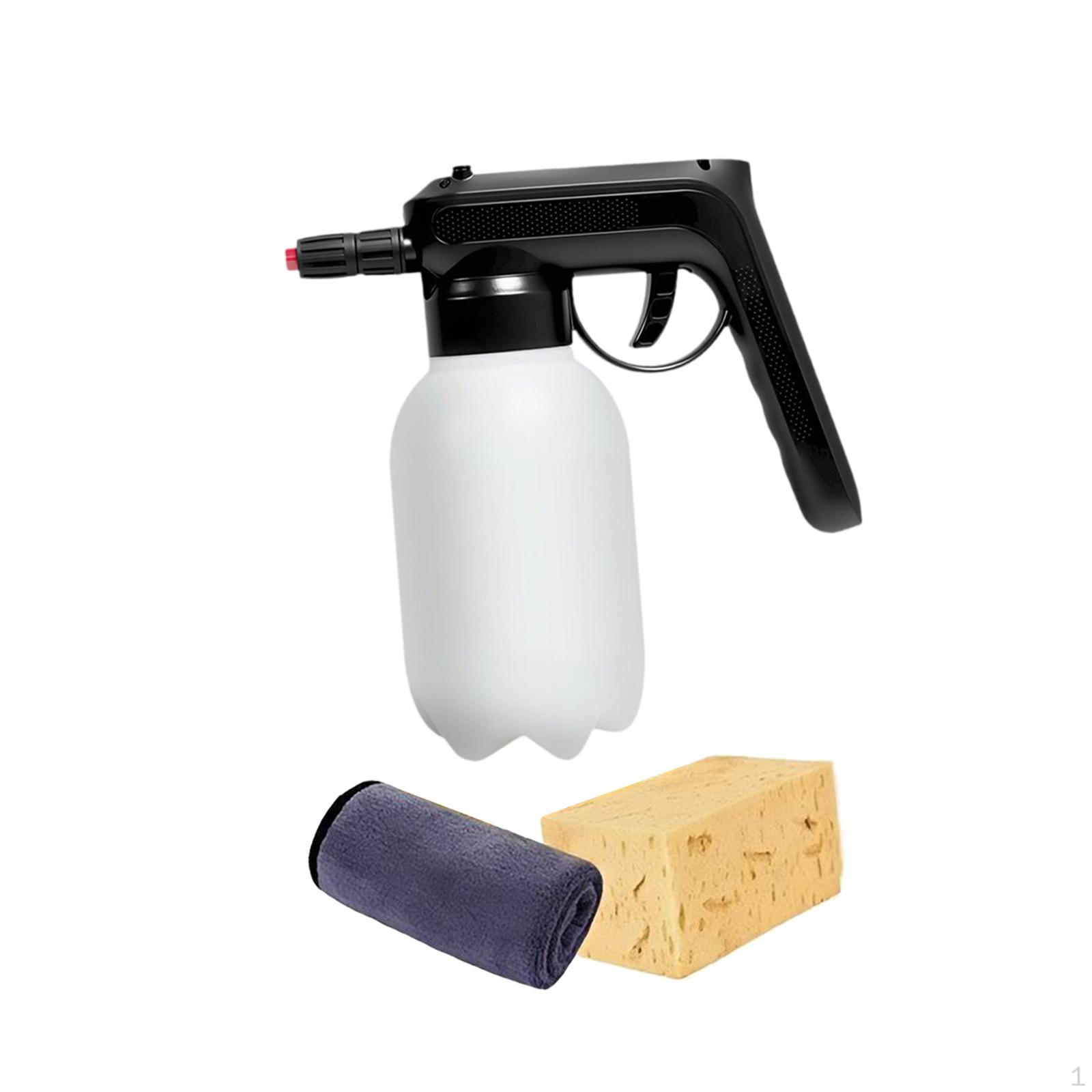 

Electric Foam Sprayer Car Wash Set Portable 1.5L with Sponge and Towel Pressurized Handheld for