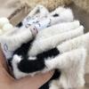 2Pairs Lovely Cow Pattern Fuzzy Crew Socks Milk Spotted Plush Thickened Soft Cute Comfortable Mid Tube Socks Warm Autumn Winter