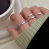 Yousheng Women Ring Simple Style Bright Luster Geometric Smooth Polished Adjustable Decorative Gift Alphabet A-Z Letters Initial Name Finger Ring