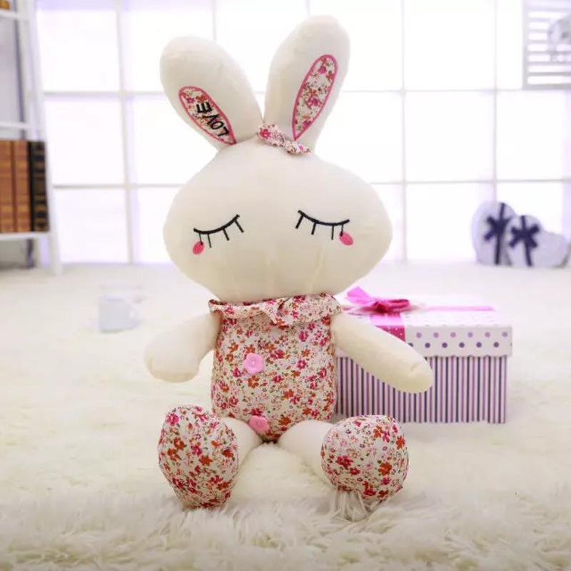 

Cute rabbit doll floral rabbit plush toy throw pillow wedding small gift company activity game doll 35cm
