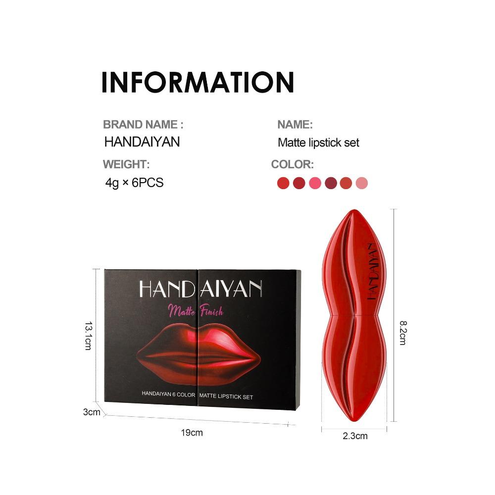 HANDAIYAN Mattic Lipstick Is Maklik Te Kleuren, Kleuren Mist, Lip -type Lippenstift Read