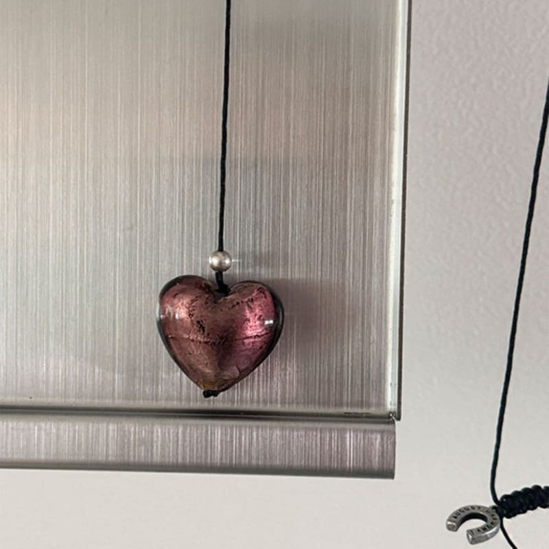 August Harmony Cracked Ice Heart String Necklace / 2color