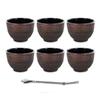 6 Black Cast Iron Cups & Bronze 15 Cl + Stainless Steel Straw with Filter