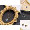 Turkish Evil Eye Jewelry Set With Geometric Alloy Pendant And Chain For Women