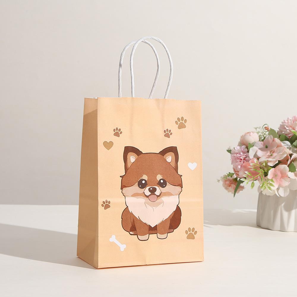 12/30pcs Dogs pattern Gift Bags for Birthday party supplies children's day candy Snack Packing Reusable Paper