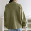 Women's Fashion Casual Solid Color Stand Collar Long Sleeve Cardigan Zipper Knitted Jacket