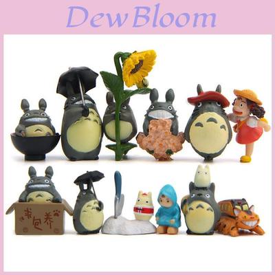 Mon Voisin Totoro Chat Bus Et Fille Personnages d'Anime Mini Modèle Ornement Ensemble Pour Cadeau Et Collectionneurs