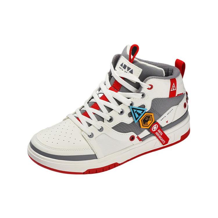 

Arknights x Anta Slip Resistant Cushioning Abrasion Resistant High top Skateboard Shoes Women s White Red 422320801-1 38