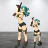 Dragon Ball Girl Figure Pvc Material, Cartoon Anime Style, Bulma Military Uniform, Bikini
