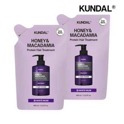 Trattamento Capelli Miele e Macadamia Ricarica White Musk 400ml x2