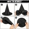 12 Pack Hanging Witch Hats Halloween Decorations Black Polyester Nylon Cord No Electricity Outdoor Home Yard Decor