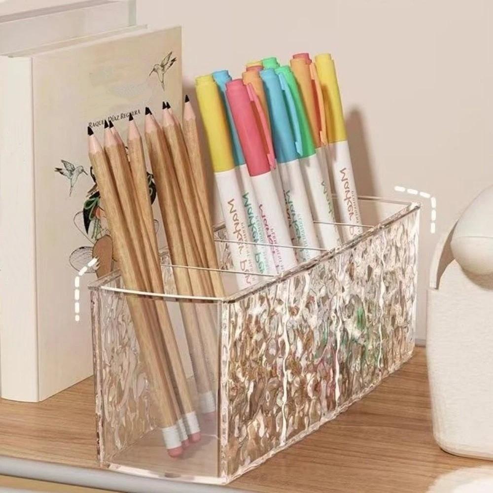 Multi Functional Makeup Brush Storage Tube Transparent Divided Storage Pen Holder Living Room