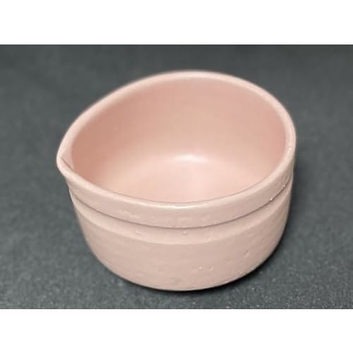 Ale-net Matcha Bowl, 11.5 x 11 x 7.5cm (H), Peach-lacquered Katakuchi Matcha Bowl, Mino Ware, Made in Japan