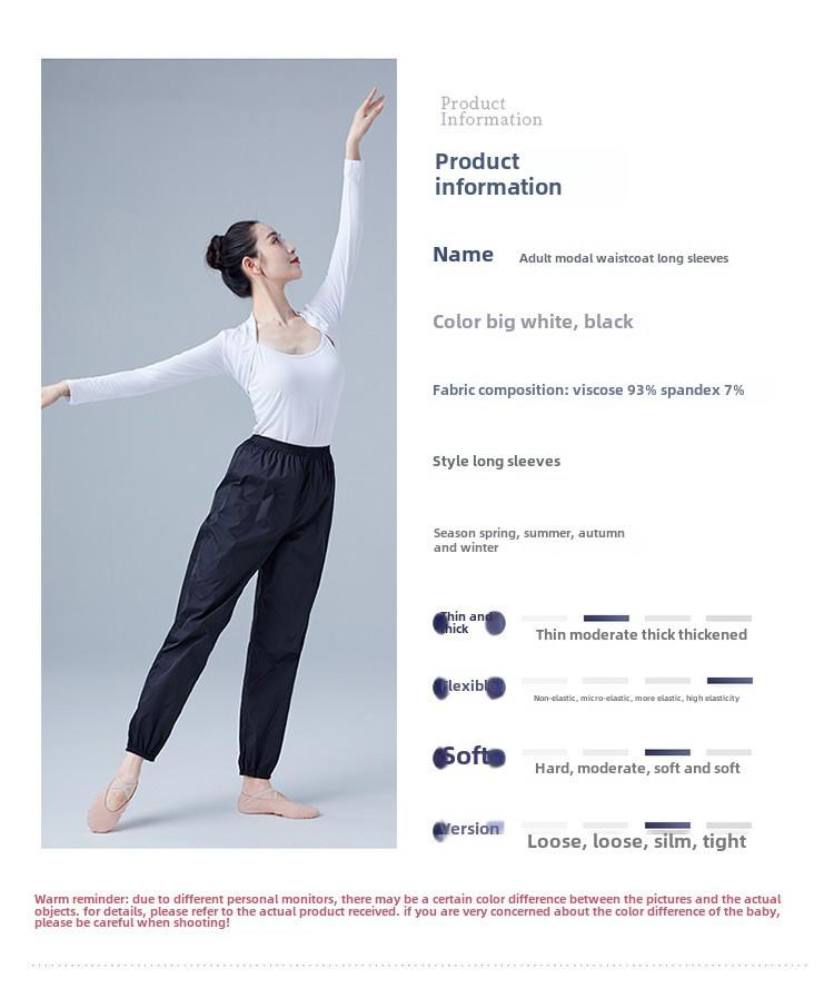 Ballettkleidung für Damen: Modales Langarm-Cape-Top mit Weste und Schulterschutz