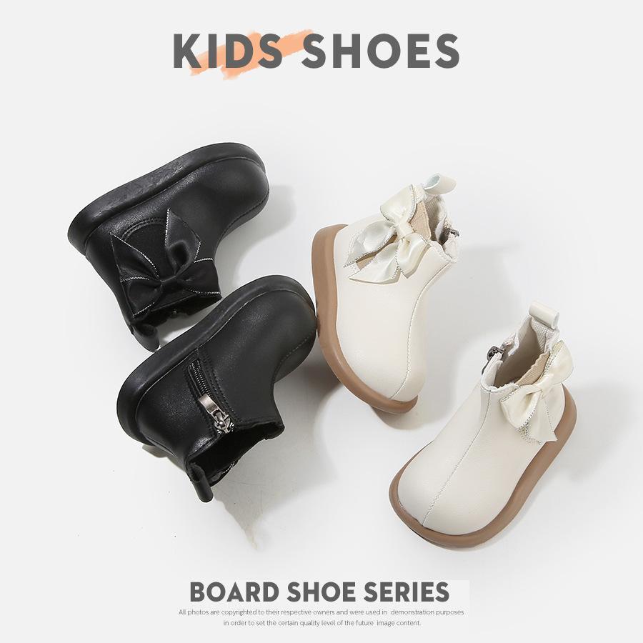Girls' Short Boots Autumn and Winter 2025 New Korean Version Foreign Style Children's Princess Boots Soft Sole Baby Foreign Style Martin Boots Single