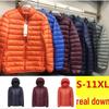 Men's Plus Size Lightweight Hooded Down Jacket - Ultrathin, Extra Large, Middle-Aged Fit for 300 Lbs