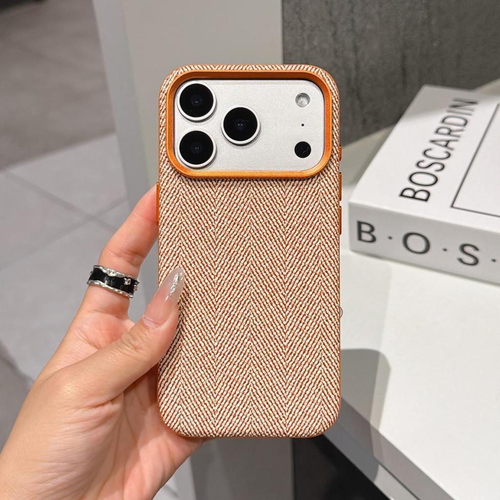 iPhone 16/17 Pro Max Woven Magnetic Fabric Texture Full Coverage Anti-Drop Case