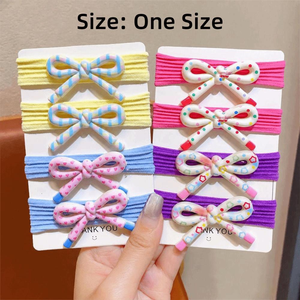 10Pcs Soft Texture Bow Hair Tie Elastic Ponytail Holder New Hair Rope  Daily Hairstyles