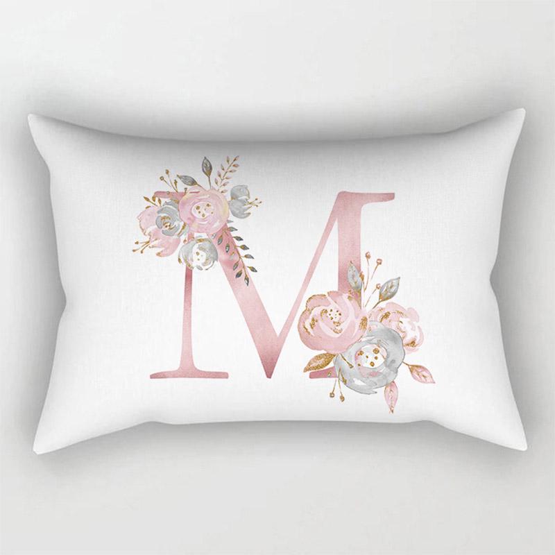 Fashion 26 Letter Pillow Case Pillow cover English Alphabet Pillow Case Home Decoration Pillow Case Flowers Pillow Case Fashion Pillow cover