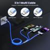 3 in 1 leuchtendes Ladekabel für Android Huawei XiaoMi Iphone Fashion Light Ladekabel 3A Schnellladung