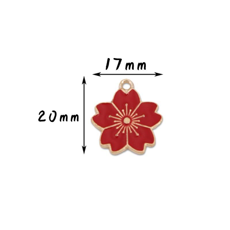 

DIY Korean Version Multi-color Small Flower Drop Oil Alloy Cute Earrings Bracelet Pendant Material 10pcs