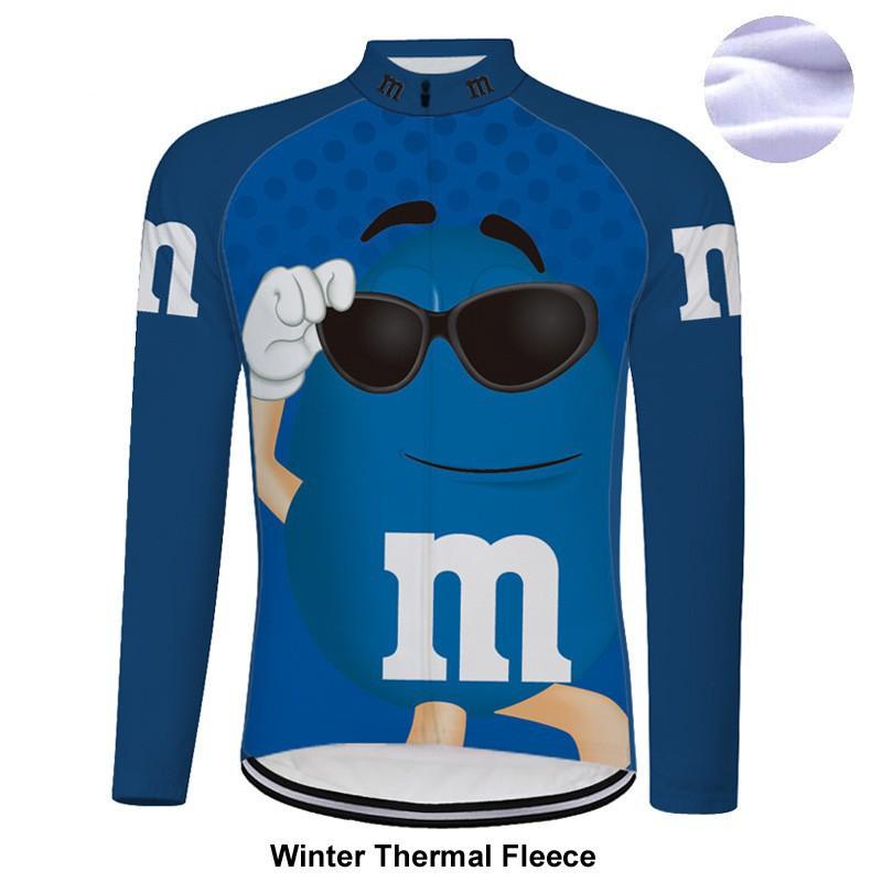 

Overseas Cycling Clothes Long-sleeved Velvet Warm Road Shirts Men Women s XXL синий