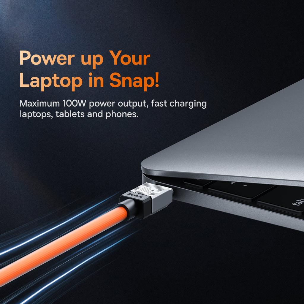 BASEUS CoolPlay Series for iPhone 15 Series CB000047 2m 100W Type-C to Type-C Fast Charging Cable 480Mbps TPE Data Sync Cord