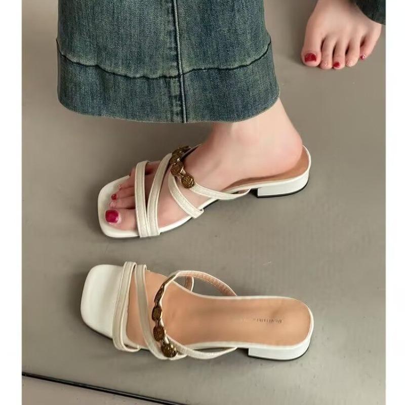 Fashion Block Heel Sandals and Slippers for Women in Summer 2025 New Versatile and Comfortable Bohemian Roma Shoes
