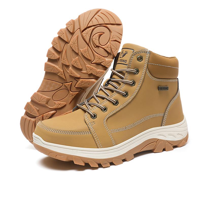 Men's Plus Size Fashionable High Top Outdoor Leisure Hiking Shoes Hiking Shoes with Plush Insulation Cotton Shoes Snow Boots