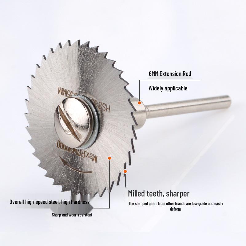 7-Piece High-Speed Steel Cutting Discs Set for Wood, Plastic & Metal, 3.2mm Shank Rotary Tool Blades