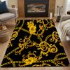 Light Luxury Black Gold Style Carpet Door Mat Bathroom Mat Custom photo Living Room Bedroom Sofa  Carpet Non-Slip Floor Mat