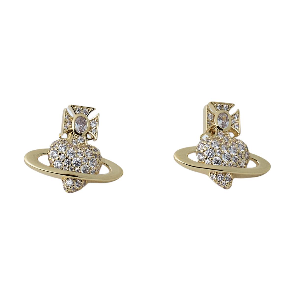 

Vivienne Westwood Agnatha Heart Shaped Outline Design Logo Pattern Brass Earrings Women earrings Gold 6201036H-02R102 Basic Packaging-Dust Bag+Box