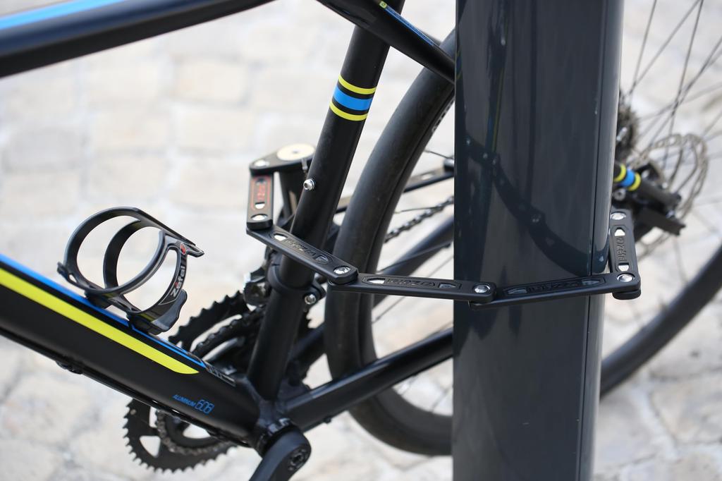 Zefal Bicycle Blade Lock F16L Foldable Double Lock System Includes Spare Key Cut Resistant Black 4917B K-TRAZ 1,35kg