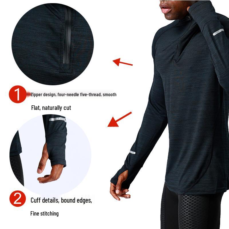 Men's Quick-Dry Long-Sleeve Compression Shirt for Running and Basketball