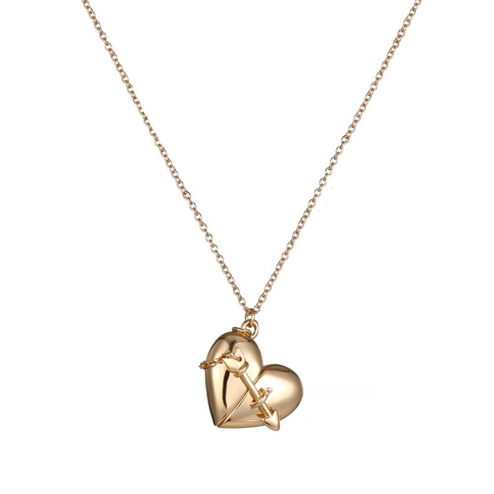 

Gold Opening and Closing Love Necklace Clavicle Chain Valentine s Day Chain Choker Friend золотой