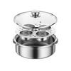 Stainless Steel Steamer Pot 4-Person Capacity Stew Pot for Porridge Soup Induction Cooktop Compatible Heat-Resistant Hard Boiled Egg Cooker