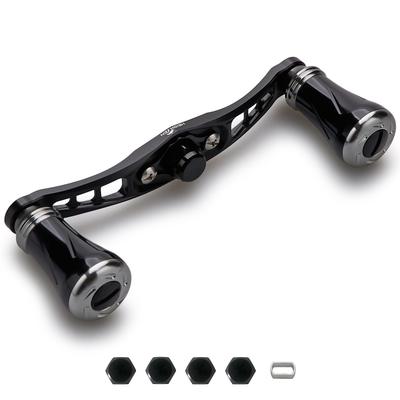 HEIGHTEN 92mm Reel Handle with 19mm Compatible with and Abu Garcia Baitcasting Wing Pillar Series Knob, Shimano, Daiwa, Reels, (Black & Gunmetal)
