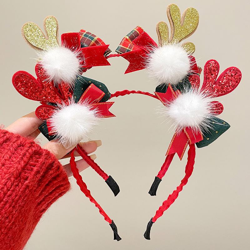 Mori Style Reindeer Antler Headband: Cute Christmas Hair Clip for Women & Kids