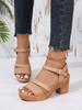Fashion Women's High Heels Sandals 2025 Summer Thick Soled Roman Sandals Women's Casual and Comfortable Vacation Beach Shoes