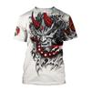 Men's Fashion Tattoo Culture Elements Pattern Short Sleeve Men Fashion Casual Comfortable Breathable Ultra-Thin T-Shirt