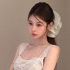 Soft Pleated Chiffon Flower Banana Hair Clips Anti Slip Holder Elegant Hair Clamp Women Daily Wedding Party Hair Accessories